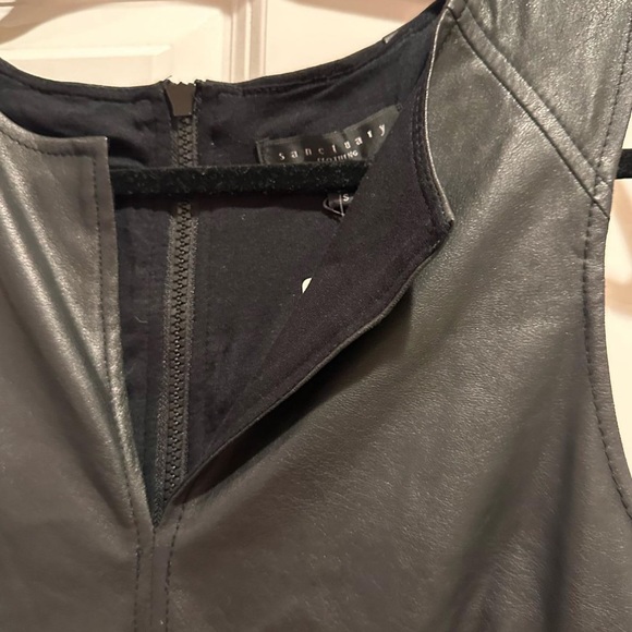 NWT Sanctuary Vegan Leather Peplum Top - Picture 5 of 5